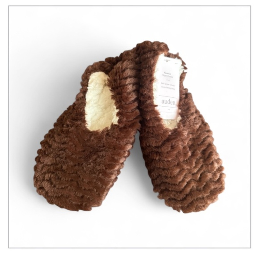Auden Chocolate Faux Fur Slippers